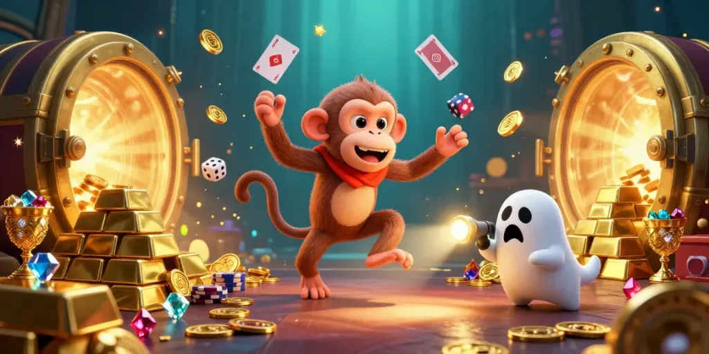 Experience thrilling moments at sissyssouthernkitchen while the playful monkey juggles gems and gold.